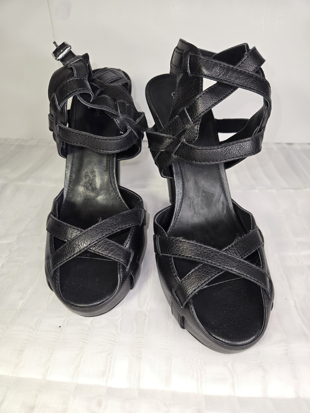 Calvin Klein Women's Black Strappy Platform Sandals